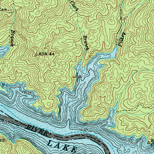 Topographic Map of Clark Branch, NC