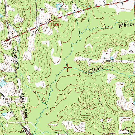 Topographic Map of Clark Branch, NC