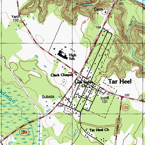 Topographic Map of Clark Chapel, NC