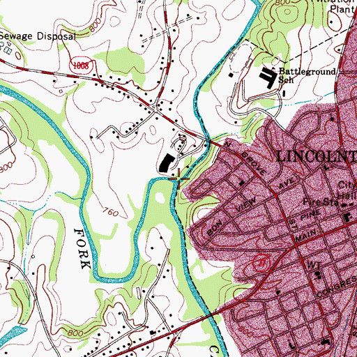 Topographic Map of Clark Creek, NC