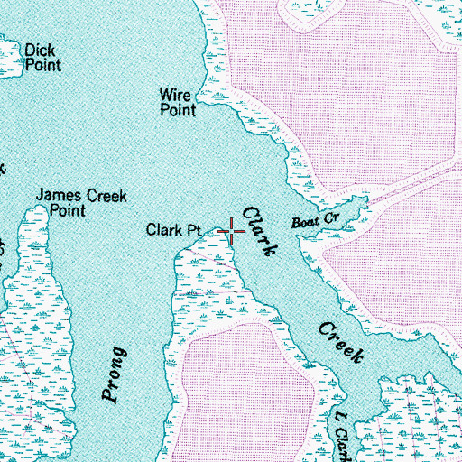 Topographic Map of Clark Point, NC