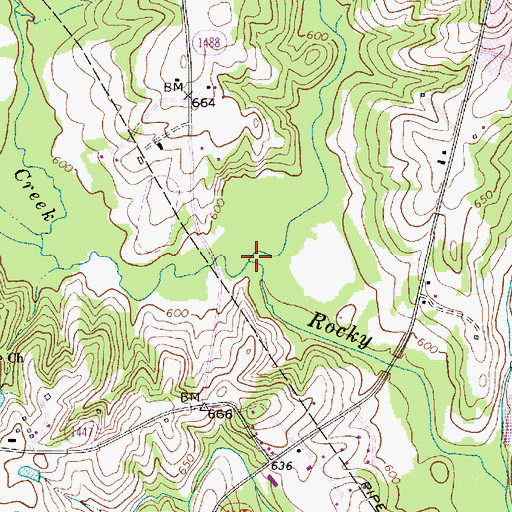 Topographic Map of Clarke Creek, NC
