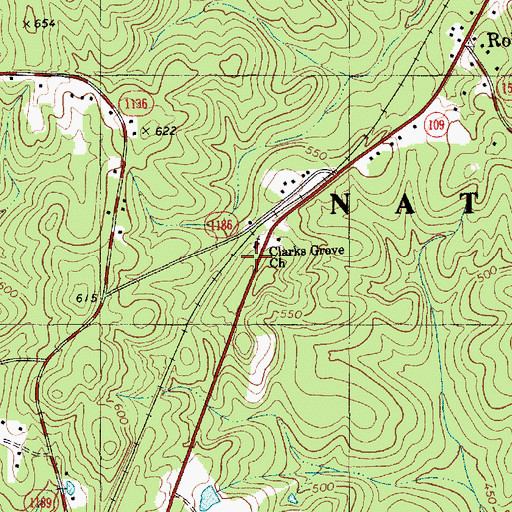 Topographic Map of Clarks Grove Church, NC