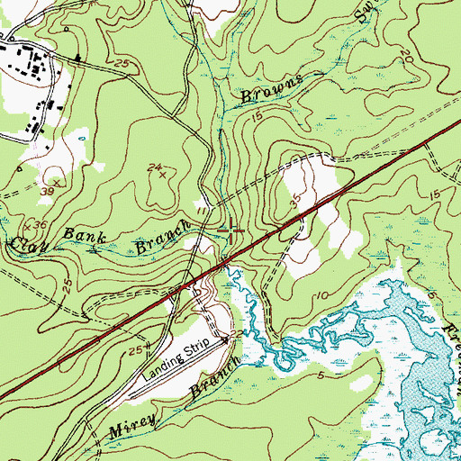 Topographic Map of Clay Bank Branch, NC