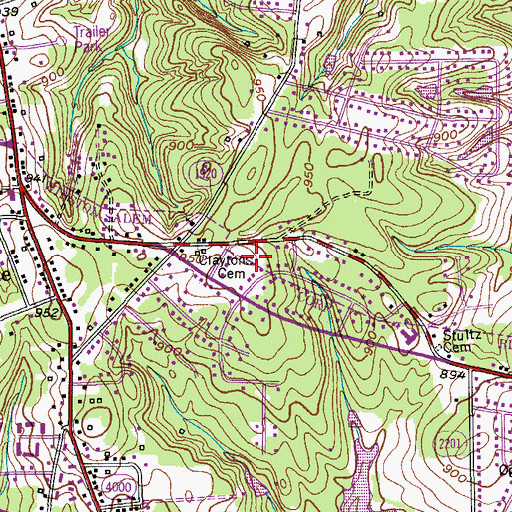 Topographic Map of Clayton Cemetery, NC