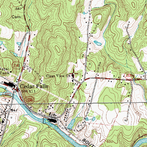 Topographic Map of Clear View Church, NC