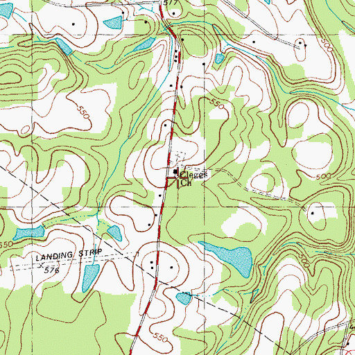 Topographic Map of Cleggs Chapel Missionary Baptist Church, NC
