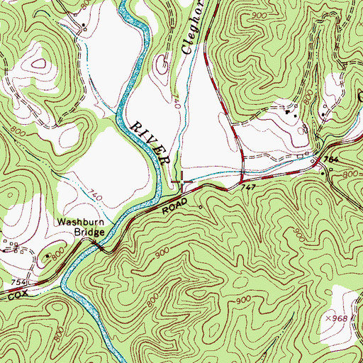 Topographic Map of Cleghorn Creek, NC