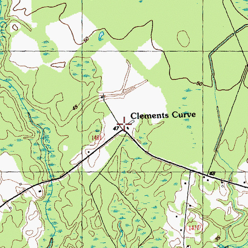 Topographic Map of Clements Curve, NC