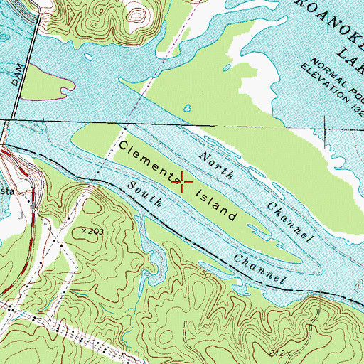 Topographic Map of Clements Island, NC