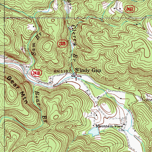 Topographic Map of Clercy Branch, NC