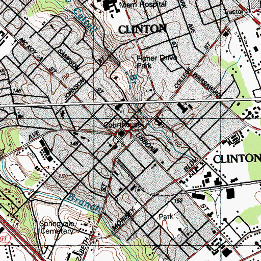 Topographic Map of Clinton, NC