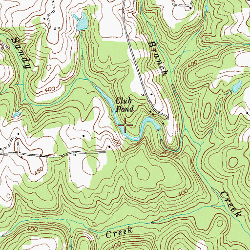 Topographic Map of Club Pond, NC