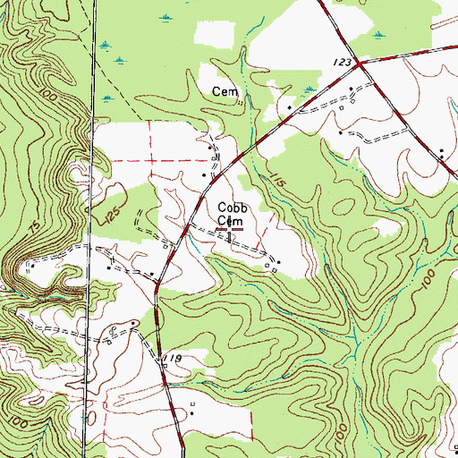 Topographic Map of Cobb Cemetery, NC