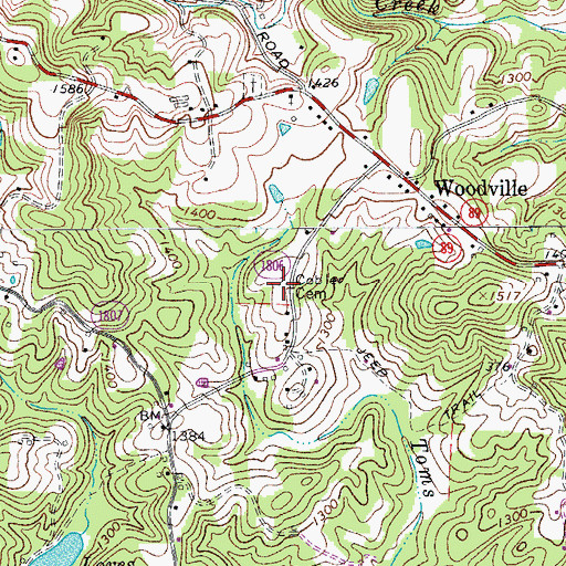 Topographic Map of Cobler Cemetery, NC