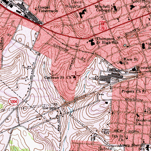Topographic Map of Cochran Saint Church, NC