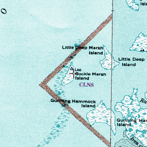 Topographic Map of Cockle Marsh Island, NC