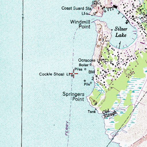 Topographic Map of Cockle Shoal Light, NC