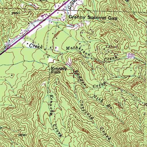 Topographic Map of Coefield Creek, NC