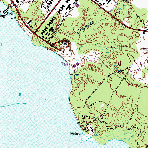 Topographic Map of Cogdels Creek, NC