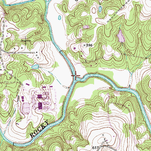 Topographic Map of Cold Water Creek, NC