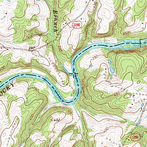Topographic Map of Coldwater Branch, NC