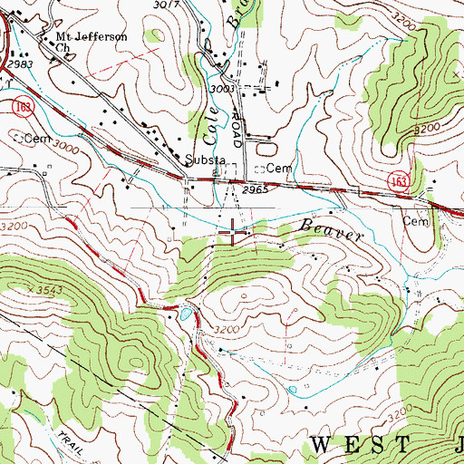 Topographic Map of Cole Branch, NC