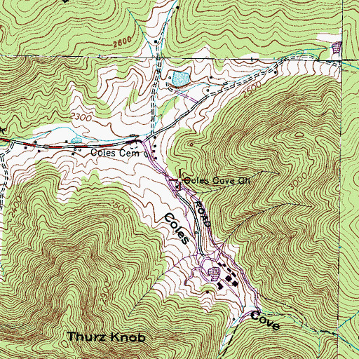 Topographic Map of Coles Cove Church, NC