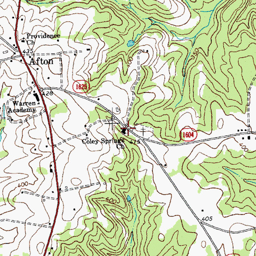 Topographic Map of Coley Springs Church, NC