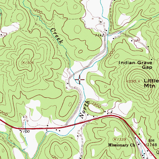 Topographic Map of Collins Creek, NC