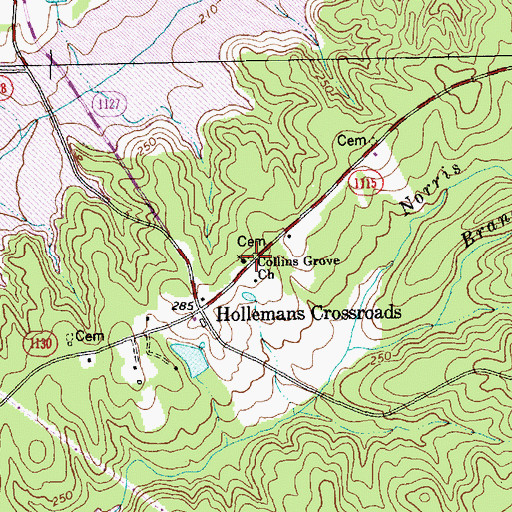 Topographic Map of Collins Grove Church, NC