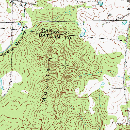 Topographic Map of Collins Mountain, NC