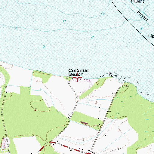 Topographic Map of Colonial Beach, NC