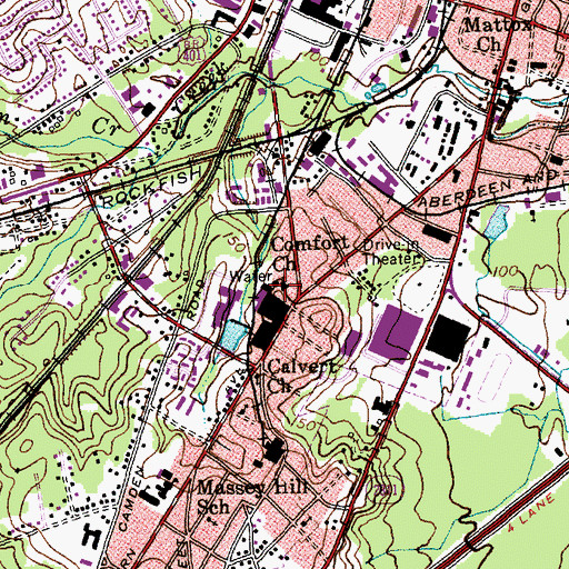 Topographic Map of Comfort Church, NC