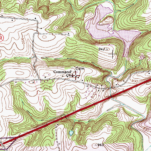 Topographic Map of Command Church, NC
