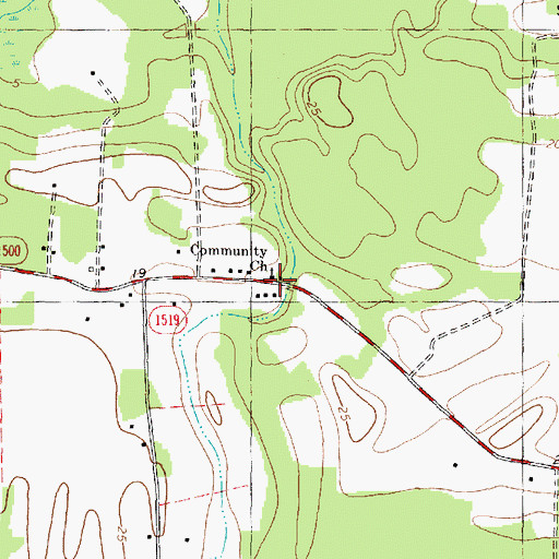 Topographic Map of Community Church, NC