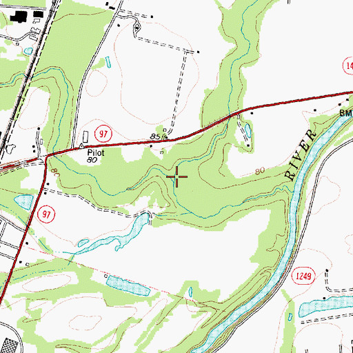 Topographic Map of Compass Creek, NC