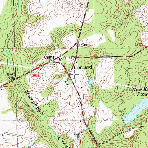 Topographic Map of Concord, NC