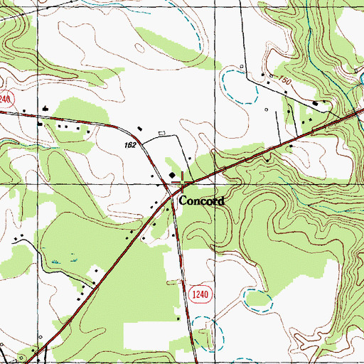 Topographic Map of Concord, NC