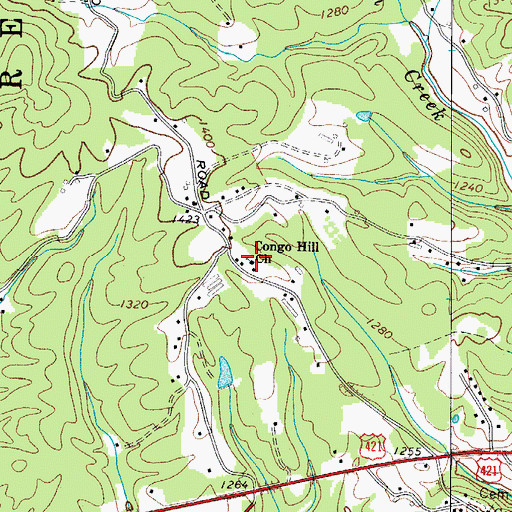 Topographic Map of Congo Hill Church, NC