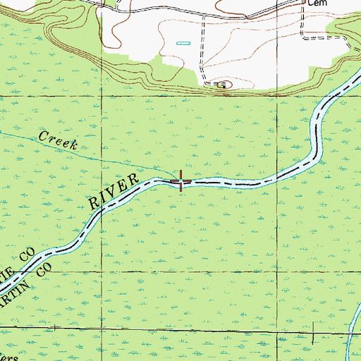 Topographic Map of Conine Creek, NC