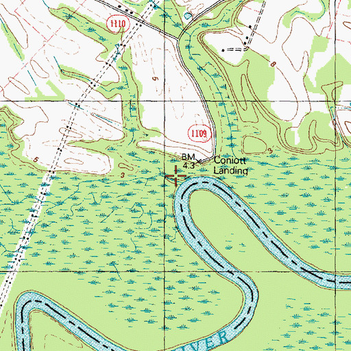Topographic Map of Coniott Creek, NC