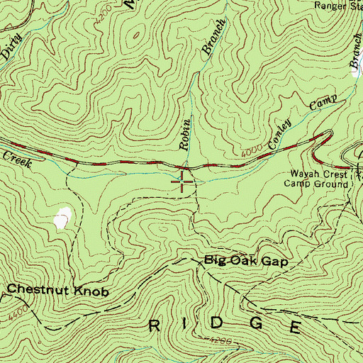 Topographic Map of Conley Camp Branch, NC