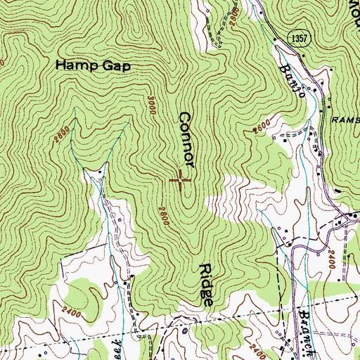 Topographic Map of Connor Ridge, NC