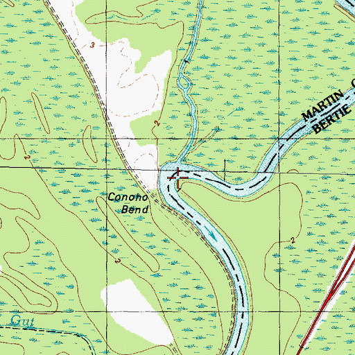 Topographic Map of Conoho Bend, NC