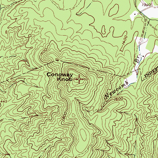 Topographic Map of Conoway Knob, NC