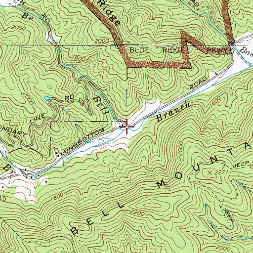 Topographic Map of Cook Branch, NC