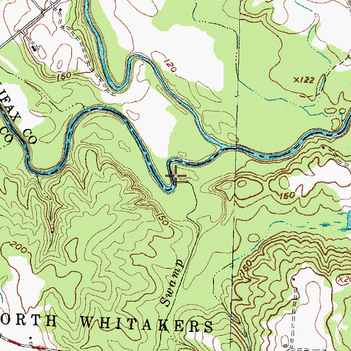 Topographic Map of Crooked Swamp, NC