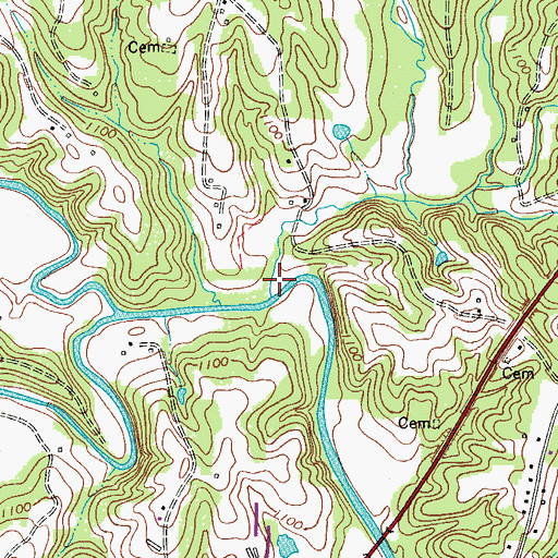 Topographic Map of Cooks Creek, NC