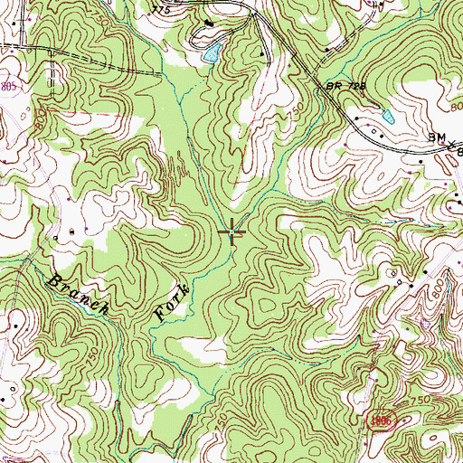 Topographic Map of Cool Branch, NC